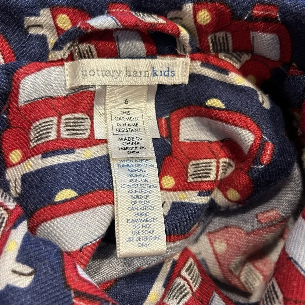 Pottery Barn Fire Truck Pajamas Size 6‎
